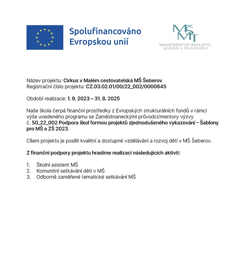 Spolufinancováno Evropskou unií